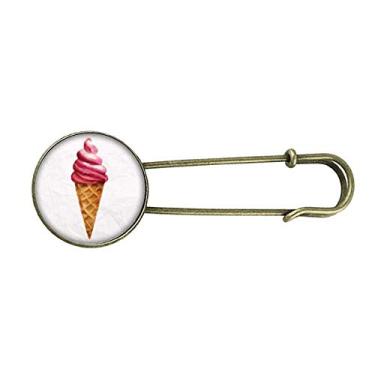 Imagem de Aquarela vermelha doce sorvete retrô broche de metal clipe jóias