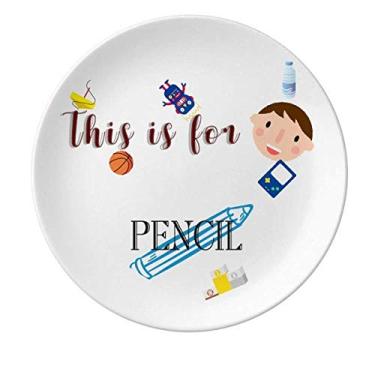 Imagem de Pencil Course Writing Classroom Students Porcelain Plate Dinner Round Dish Boy Man