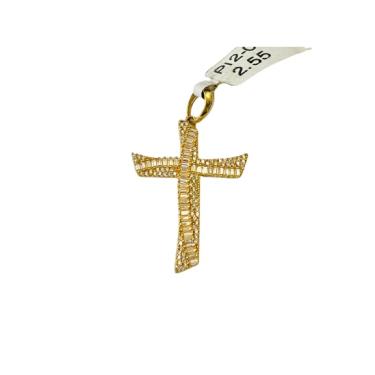 Imagem de Pingente Crucifixo Pedras de Zircônia Ouro 18k Ishizaki - 2.55