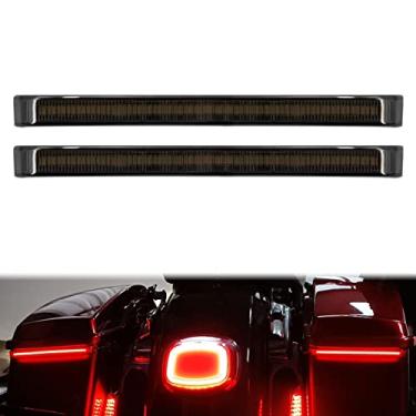 Imagem de HDBUBALUS Lâmpada sequencial de seta sequencial de freio de corrida de LED para Harley Touring Street Gilde Road Gilde Road King Electra Glide Ultra Limited 2014-2022 (Cor: Fumaça)