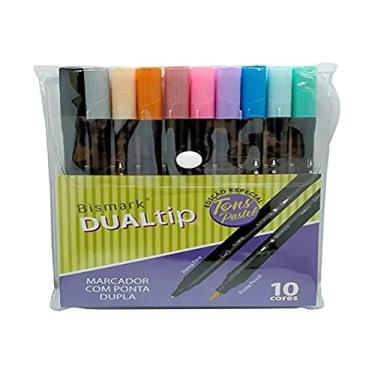 Imagem de Marcadores com Ponta Dupla Bismark Dualtip Tom Pastel, Multicolorido