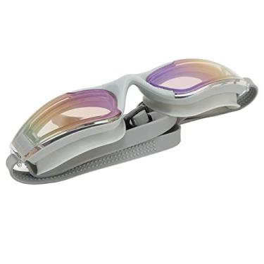 Imagem de Óculos de Natação, óculos de Natação à Prova de Neblina, Armação de Silicone, Alça Traseira Ajustável, Resistente a Quedas, para Adultos, para Mergulho Ao Ar Livre (Cinza)