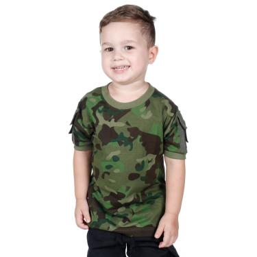Imagem de Camiseta T-Shirt Infantil Tática Ranger Bélica Camuflada Tropic