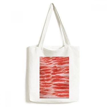 Imagem de Bolsa de lona com textura de carne gorda de pork Mutton bolsa de compras casual