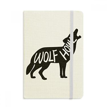 Imagem de Caderno de lobo negro com desenho de animal natural oficial de tecido capa dura diário clássico