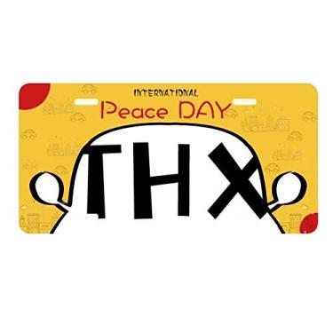 Imagem de DIYthinker Placa de licença de agradecimento com a frase "Dia da Paz"