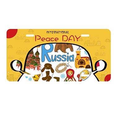 Imagem de DIYthinker Rússia Acordeão Catedral de São Basílio Placa de Carro Decoração Dia da Paz