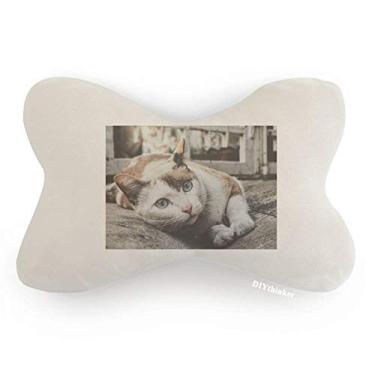 Imagem de DIYthinker Almofada para decoração de pescoço com foto de gato colorida de animal, decoração de carro, almofada para apoio de cabeça