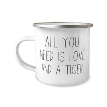Imagem de Love Tiger Cat Gifts, All You Need is Love and a Tiger, Sarcasmo Caneca de 355 ml para amantes de gatos de amigos