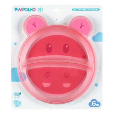 Imagem de Prato Bichinho Pimpolho Com Divisória +6 Meses Azul E Rosa
