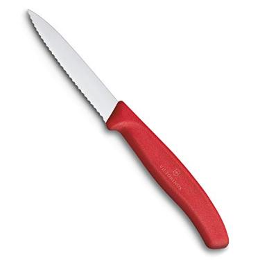 Imagem de Faca Victorinox Swiss Classic lâmina serrilhada, cabo Vermelho, 8cm