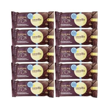 Imagem de Kit 10 Unidades de Chocolate 70% Cacau Zero Açúcar Zero Lactose de 20g cada - Laciella