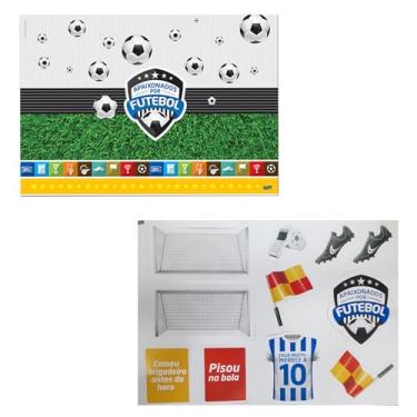 Imagem de Kit Decorativo Apaixonados por Futebol Festcolor Azul/Branco