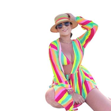 Imagem de Saída De Praia Kimono Curto Moda Praia Feminina