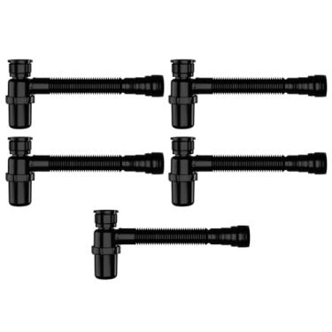 Imagem de Sifão Sanfonado Com Copo 49cm Preto | Astra | Kit C/ 5 Un