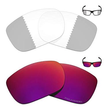 Imagem de Mryok+ 2 pares de lentes de substituição para óculos de sol Oakley Two Face – Cinza Eclipse fotocromático/Midnight Sun
