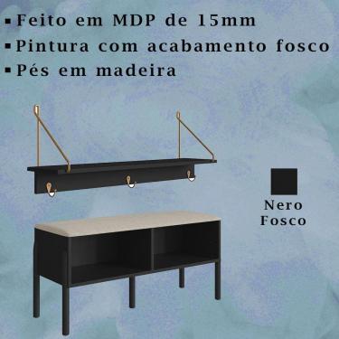 Imagem de Conjunto Sapateira Banco e Prateleira Nero Artesano