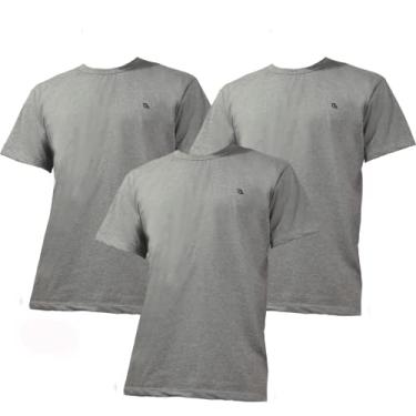Imagem de Kit 3 Camisetas Masculina Básica Casual Treino Academia Esportes CINZA-CINZA-CINZA M
