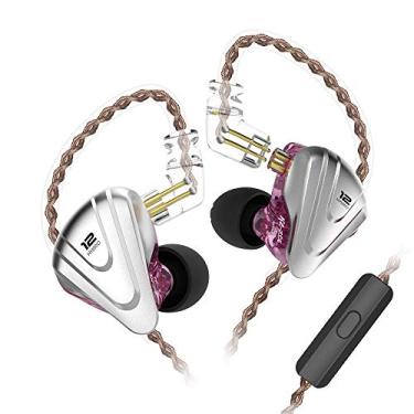 Imagem de Fone de ouvido KZ ZSX 5ba 1dd no monitor de orelha, Roxa, With Microphone