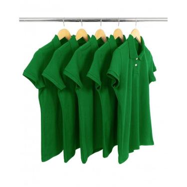 Imagem de Kit 5 Camisas Gola Polo Piquet Feminina Lisa-Feminino