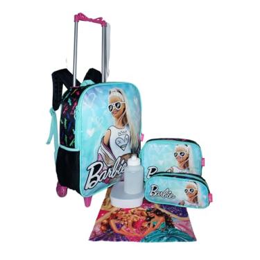 Imagem de Kit Mochila Infantil Barbye Filme Meninas Escolar Rodinhas