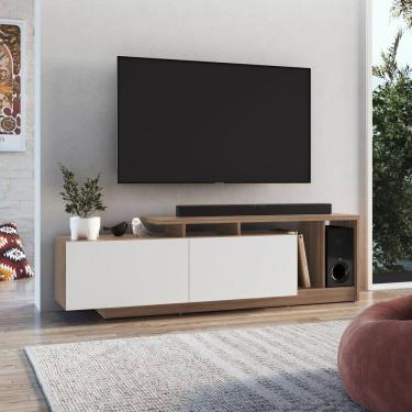 Imagem de Rack Linea com 2 Portas e Nichos para Televisor 50 Polegadas Montana / Branco