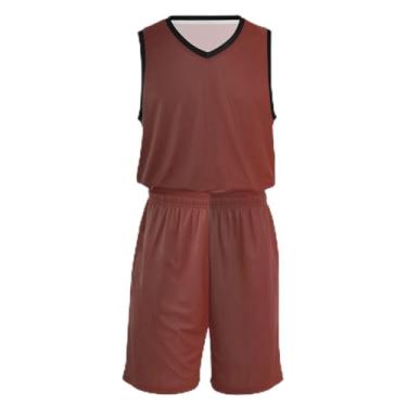 Imagem de CHIFIGNO Camiseta de basquete turquesa escura, tecido macio e confortável, camisa de futebol 5T-13T, Preto e vermelho dégradé, G