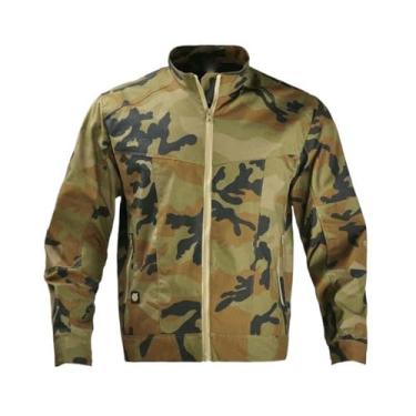 Imagem de Aoleaky Jaqueta masculina de combate, jaqueta resistente ao desgaste, roupas de acampamento safári, Cp vermelho, M