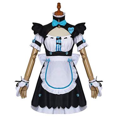 Imagem de Maid Outfit Ordinary Stage Costume Cosplay Party Cos Dress Female Girls Cute Anime Comic Exhibition Dress up Cloth (BLU Vanilla, XL)