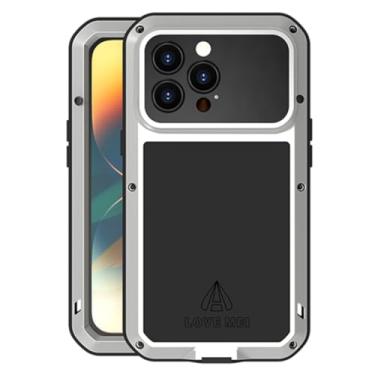 Imagem de LJFLYXRI Capa para iPhone 15 Pro Capa robusta de grau militar - Proteção máxima ao ar livre com camada dupla, à prova de choque, poeira e resistente à chuva recursos protetor de tela integrado (prata)