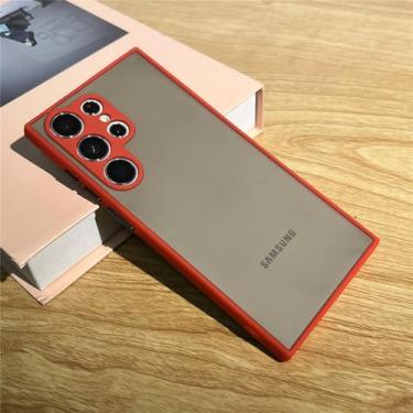 Imagem de Capa protetora de silicone à prova de choque para Samsung Galaxy S24 S21 S22 S23 Plus S20 S21 FE S24 Ultra 5G Capa traseira com sensação de pele, vermelha, para S21 FE