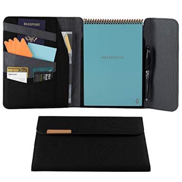 Imagem de Rocketbook Capa Flip Capsule Folio – Capa 100% reciclável com suporte de caneta, fecho magnético e armazenamento interno – preta, tamanho carta (21,5 cm x 28 cm) (CAP-FLP-L-CGN)
