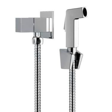 Imagem de Ducha Higiênica Quadrada em Metal com Acabamento Cromado - Elegância e Praticidade para o Banheiro
