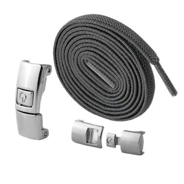 Imagem de Elastic Laces Sneakers Width Flat Shoelaces Without Ties Kids Adult Lock No Tie Shoelace Rubber Bands Shoe Accessories (Color : Gray)