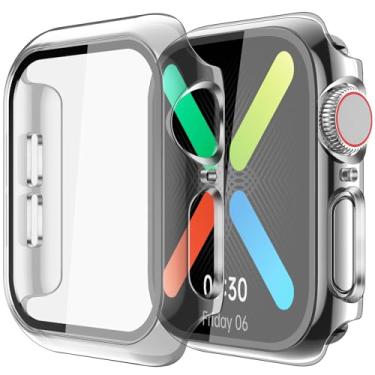 Imagem de idudu Capa rígida compatível com Apple Watch Series SE 6 5 4 40 mm [proteção total], protetor de tela integrado [sensível ao toque] Capa protetora fina de 40 mm, transparente
