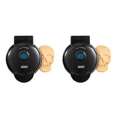 Imagem de Dash Mini máquina de waffle (pacote com 2) para waffles individuais Hash Browns, chaffles Keto com superfícies antiaderentes fáceis de limpar, 10 cm, Halloween, preto