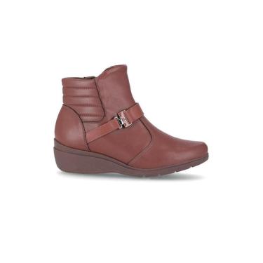 Imagem de Bota Cano Curto Piccadilly Anabela 117106 Marrom-Feminino