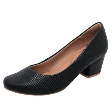 Imagem de Sapato Scarpin Feminino Boneca Salto Bloco Conforto Usaflex