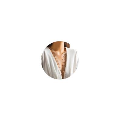 Imagem de Colar sexy com franjas, estrelas, ajustável, corrente de clavícula, verão, praia, corpo, joias, festival, rave, gargantilha para mulheres, Medium, Metal, Liga metálica.