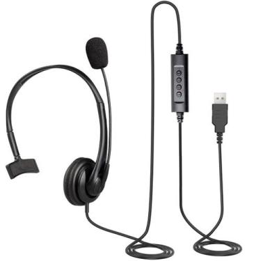 Imagem de Fone de ouvido headset callcenter USB com microfone botões de volume c