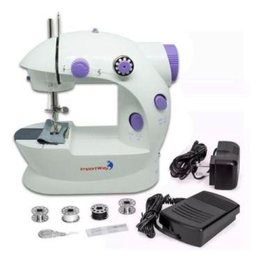 Imagem de Mini Maquina de Costura Portátil Bivolt Elétrico com Mesa Extensora Pr