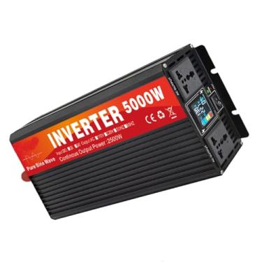 Imagem de HENGJINGTR 2500 Watt Pure Sine Wave Inverter Peak Power 5000W, 12V para 110V com 2 tomadas de CA, display LCD, inversor de energia do carro para o carro, RV, caminhão, camping (preto),12v to 220v