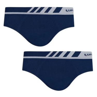 Imagem de Kit Com 2 Cueca Slip Lupo Microfibra Sem Costura 691, Marinho, M