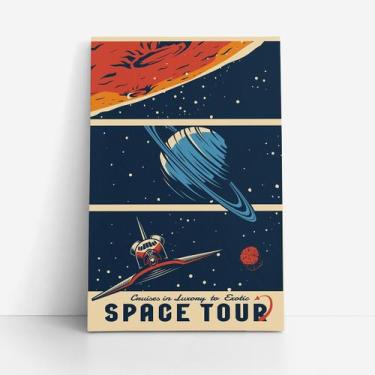 Imagem de Quadro Space Tour Espaço Universo Foguete Canvas 60X40Cm - Plimshop