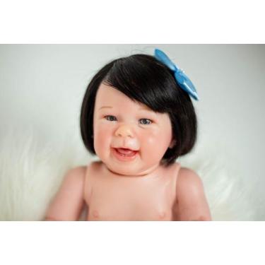 Imagem de Bebe Reborn Boneca Super Realista Olhos Azuis Enxoval - Mundo Azul e R
