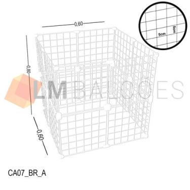 Imagem de Cercadinho Aramado Branco Para Pet - 0,60 X 0,80 X 0,60m - LM Balcoes