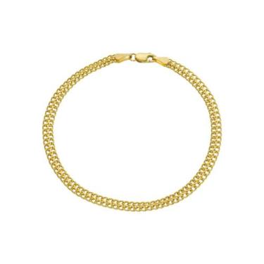 Imagem de Pulseira Feminina Veneziana Dupla 18cm Ouro 18k Maciça - DR Joias