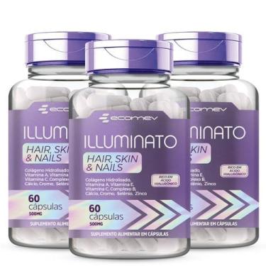 Imagem de 3Un Colageno Hidrolisado + Ácido Hialuronico + Vitaminas 500Mg 180Cáps