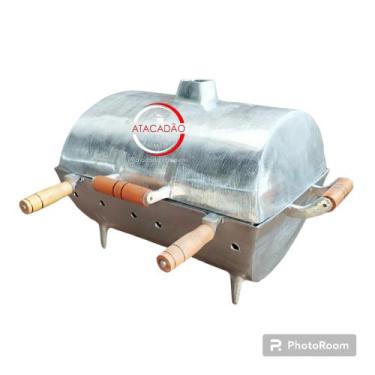 Imagem de Churrasqueira de alumínio polido grande a bafo/ ENVIO IMEDIATO + diret