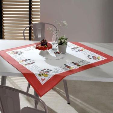 Imagem de Toalha Centro de Mesa 78cmx78cm Mickey e Minnie - Dohler